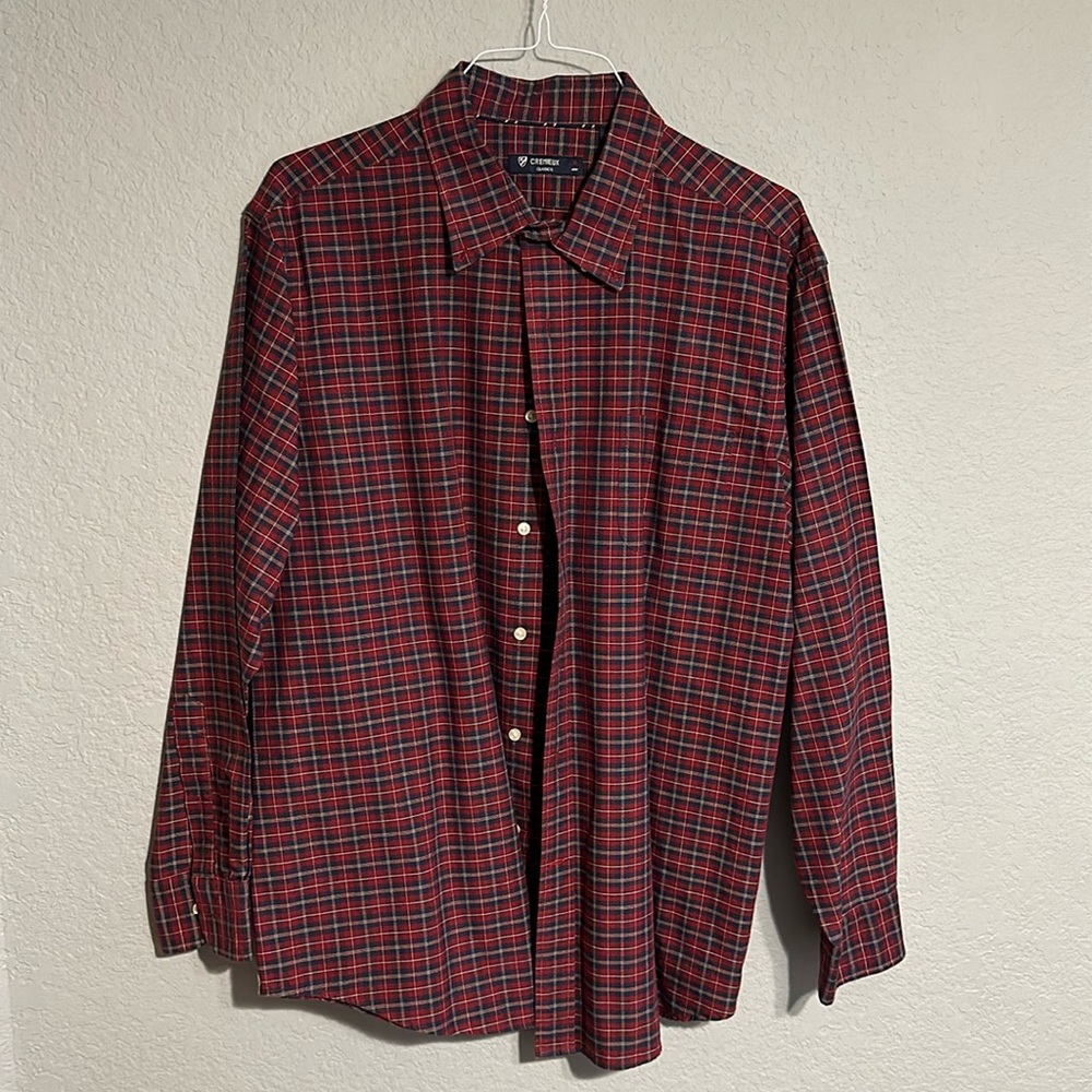 Daniel Cremieux Long-Sleeve Button Down Shirt, Size XL, Maroon/Blue/Yellow